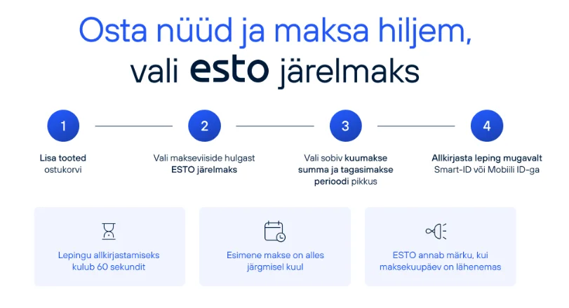 Osta nüüd ja maksa hiljem, vali ESTO järelmaks